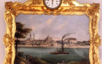 ZENÉLŐ KÉPÓRA Vác látképével